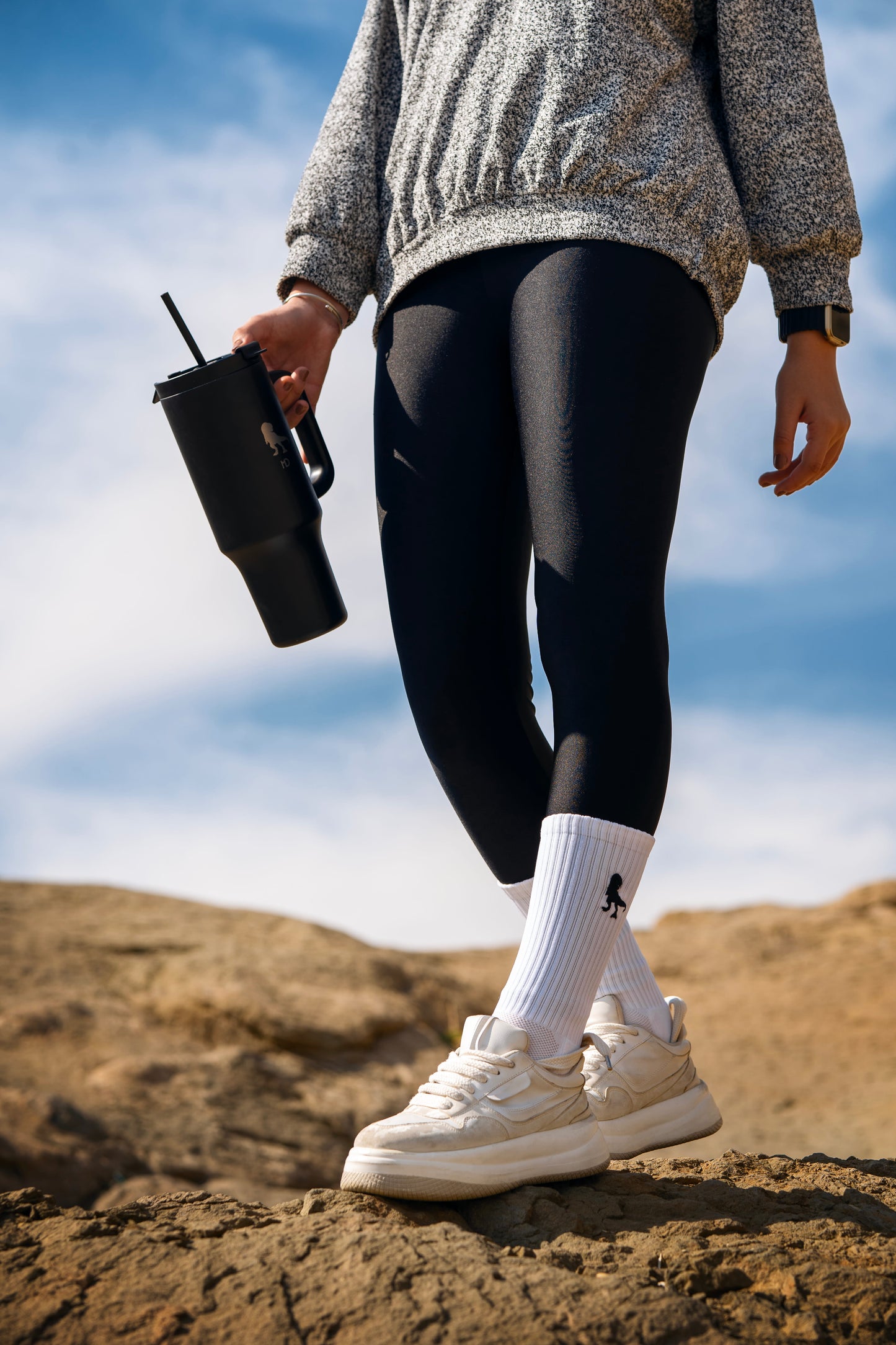 Football Grip Socks — 2 Pairs (Black & White)